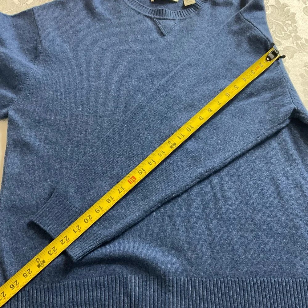 Orvis Sweater Mens Size XL Blue 100% Cashmere Crew Neck Pullover - Picture 7 of 8